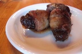 Bacon-Wrapped Dates w/ Warm Paprika Honey