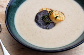 Chestnut Soup w/ King Oyster Mushrooms