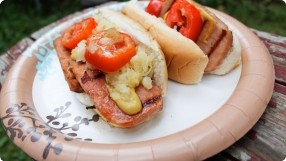 Grilled Spamwich w/ Pineapple Relish