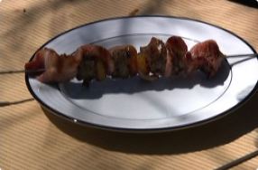 Sausage, Bacon & Apricot Kebabs