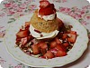 Brown Sugar Cake w/ Strawberries & White Chocolate Mousse